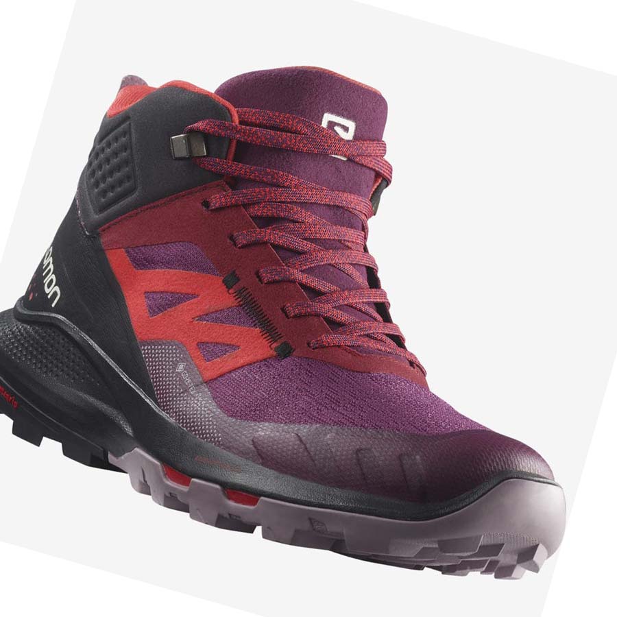 Tenis Senderismo Salomon WoOUTPULSE MID GORE-TEX Mujer Morados | MX 2785QMA